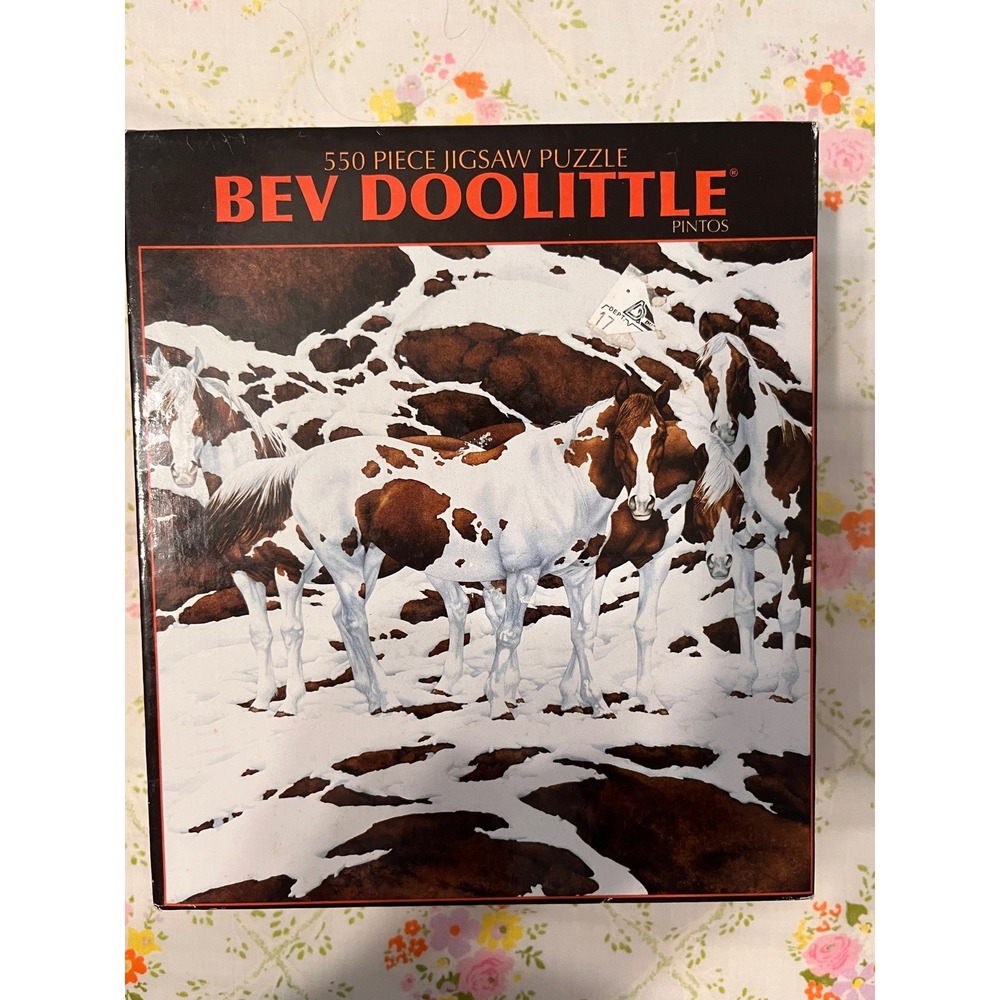 Y2K Ceaco Bev Doolittle Pintos 550 Piece Jigsaw Puzzle 2005 Camouflage Horse Art